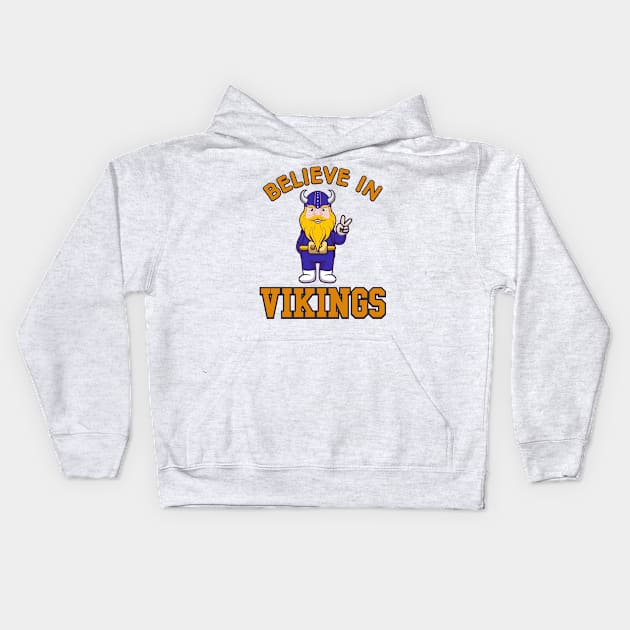 BELIEVE IN VIKINGS Kids Hoodie by VISUALUV